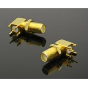 Gold Plated SMA Male Right Angle PCB Mount Connector