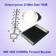 27dBm 850 1800 2100MHz Tri Band Mobile Phone Signal Booster For AU