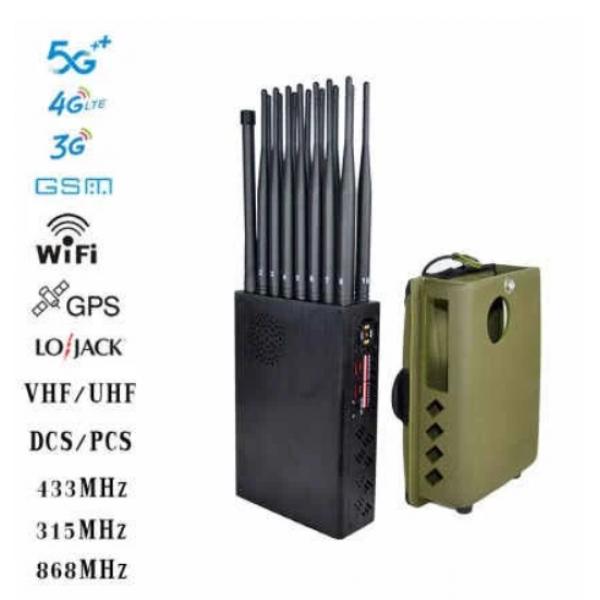 Handheld 16-Band 5G Mobile Phone Jammer WIFI VHF/LOJACK GPS