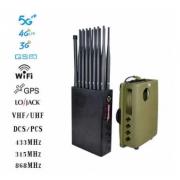 5G/4G/3G/2G+WiFi2.4G/5G VHF LOJACK RC433 315 GPSL1L2L5 Handheld 16-Band 5G Mobile Phone Jammer WIFI VHF/LOJACK GPS